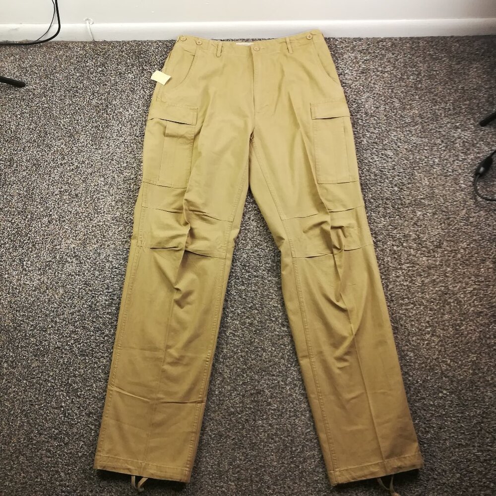 NWT Vintage 80s Banana Republic Pants Safari Cargo Adjustable Waist Cuffs 34x34